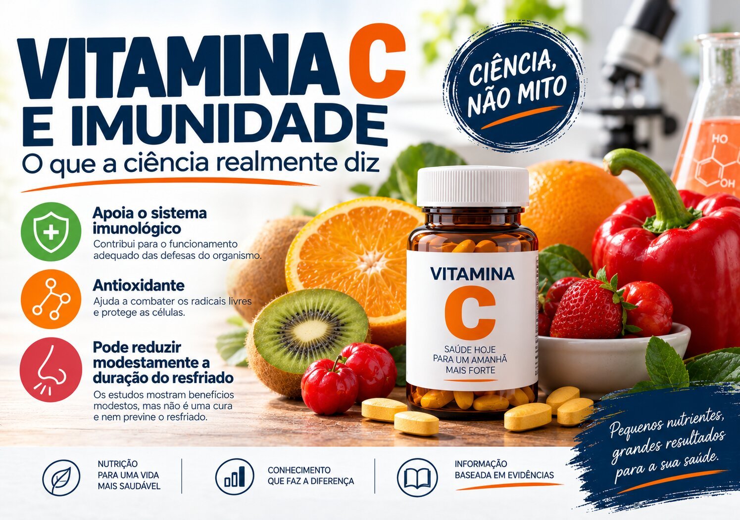Vitamina C e Imunidade: O Que a Ciência Realmente Diz